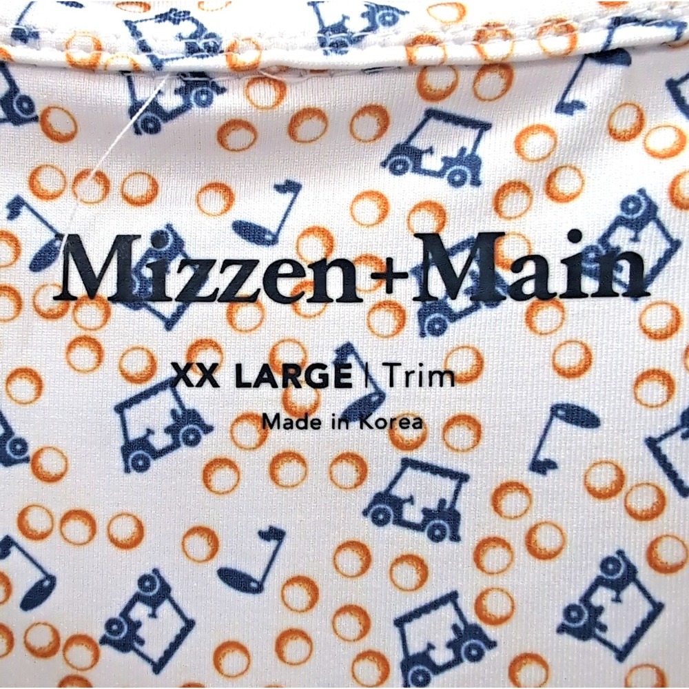 NEW Mizzen+Main Versa Polo Shirt Trim Mens XXL White/Blue/Orange Golf Cart NWT - Picture 6 of 10